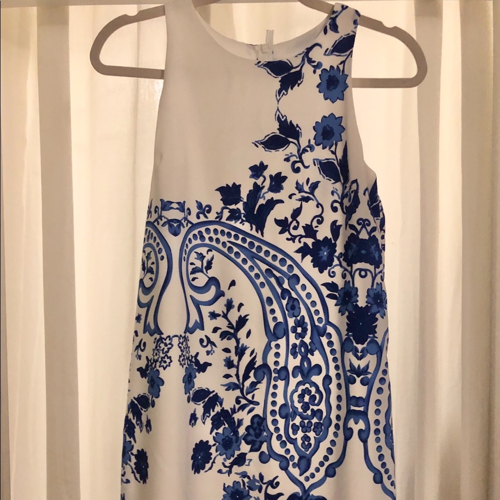 Blue Patterned Shift Dress